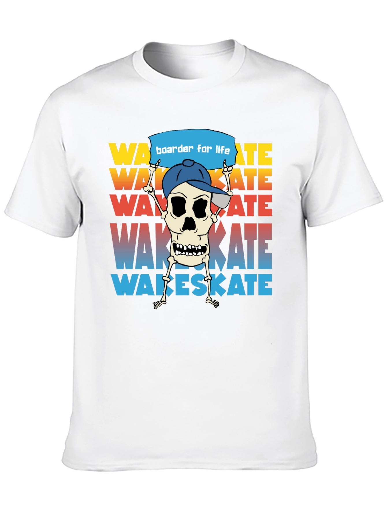 Wake Skate Skeleton Graphic T-Shirt