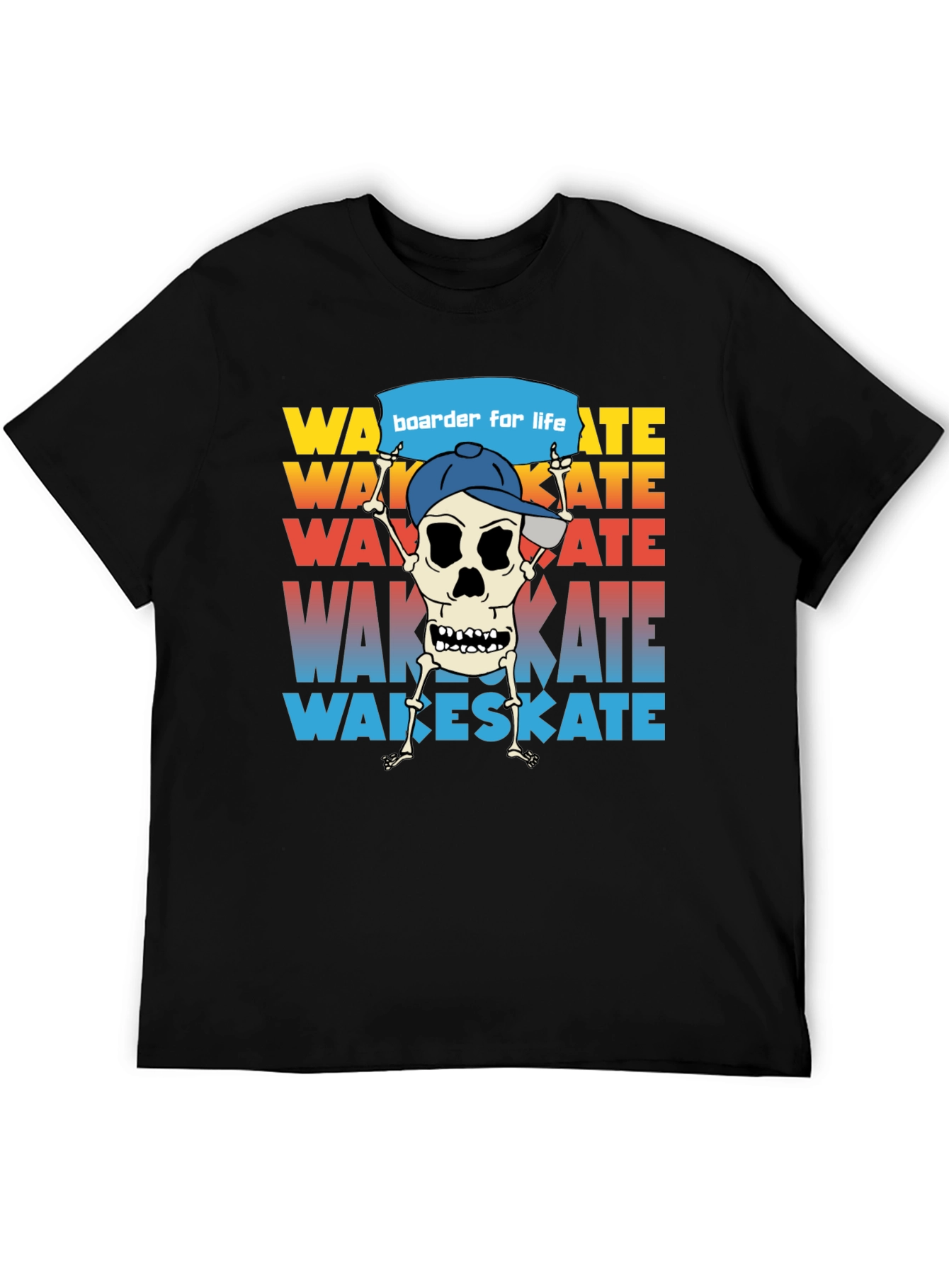 Wake Skate Skeleton Graphic T-Shirt