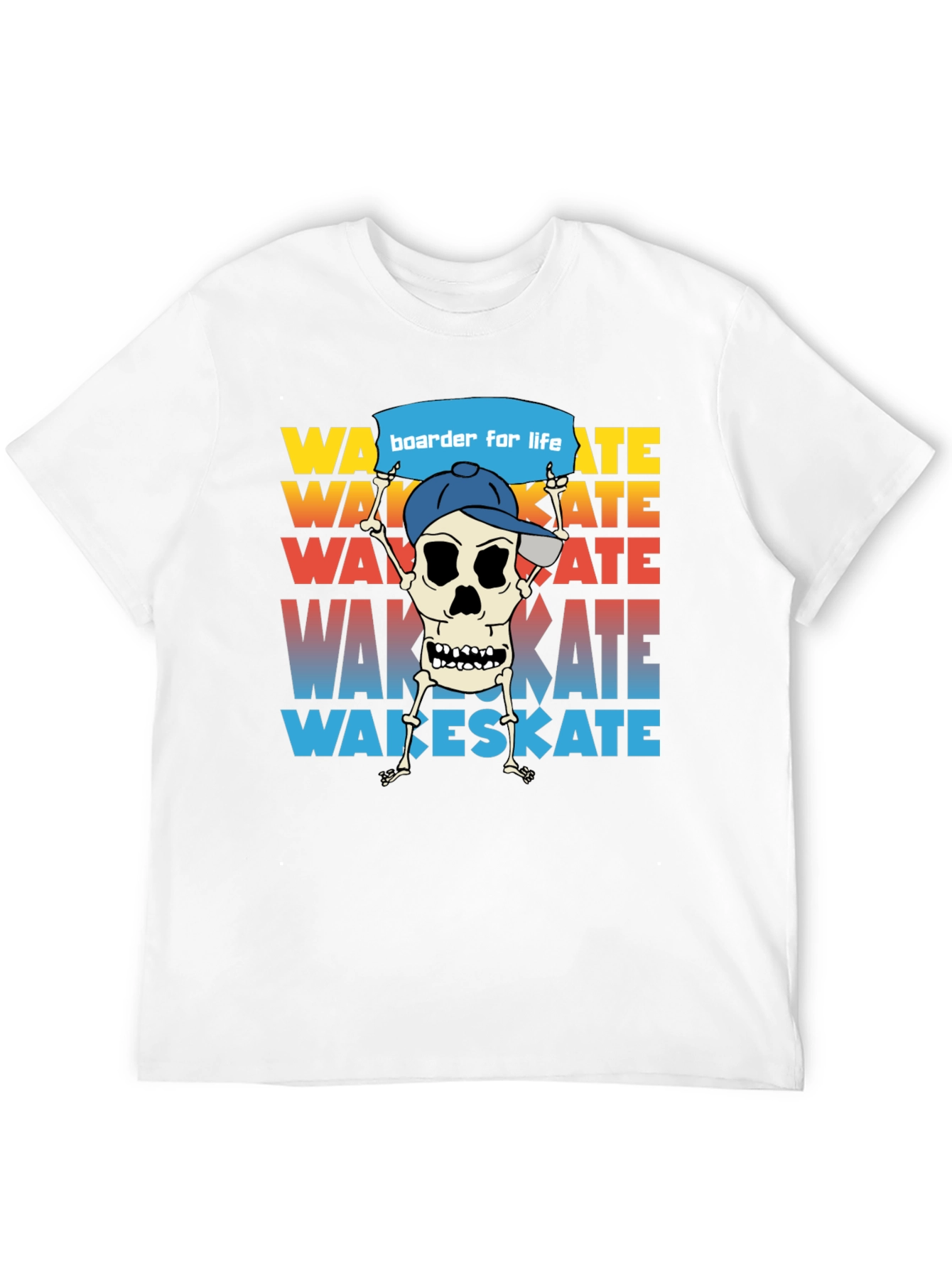 Wake Skate Skeleton Graphic T-Shirt