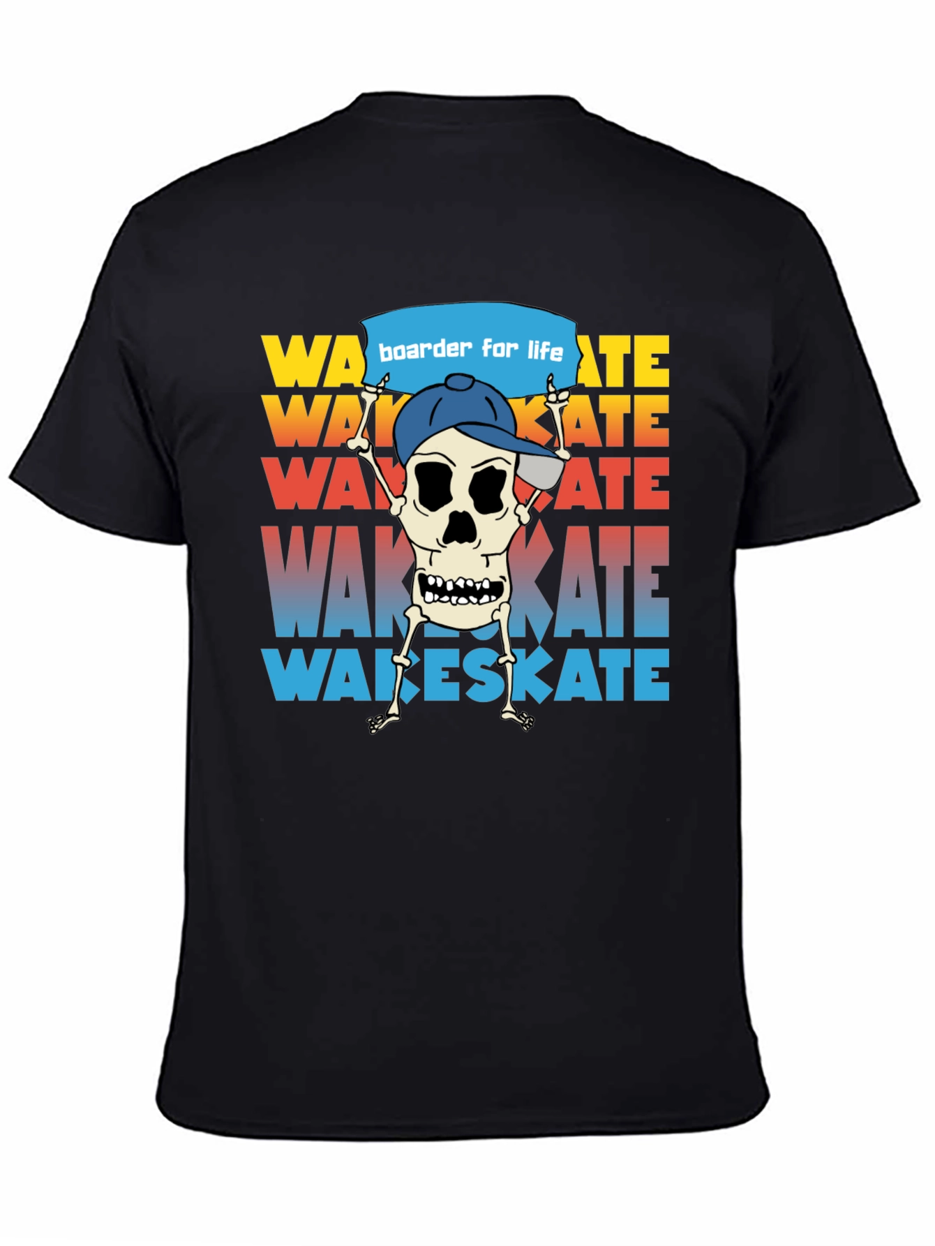 Wake Skate Skeleton Graphic T-Shirt