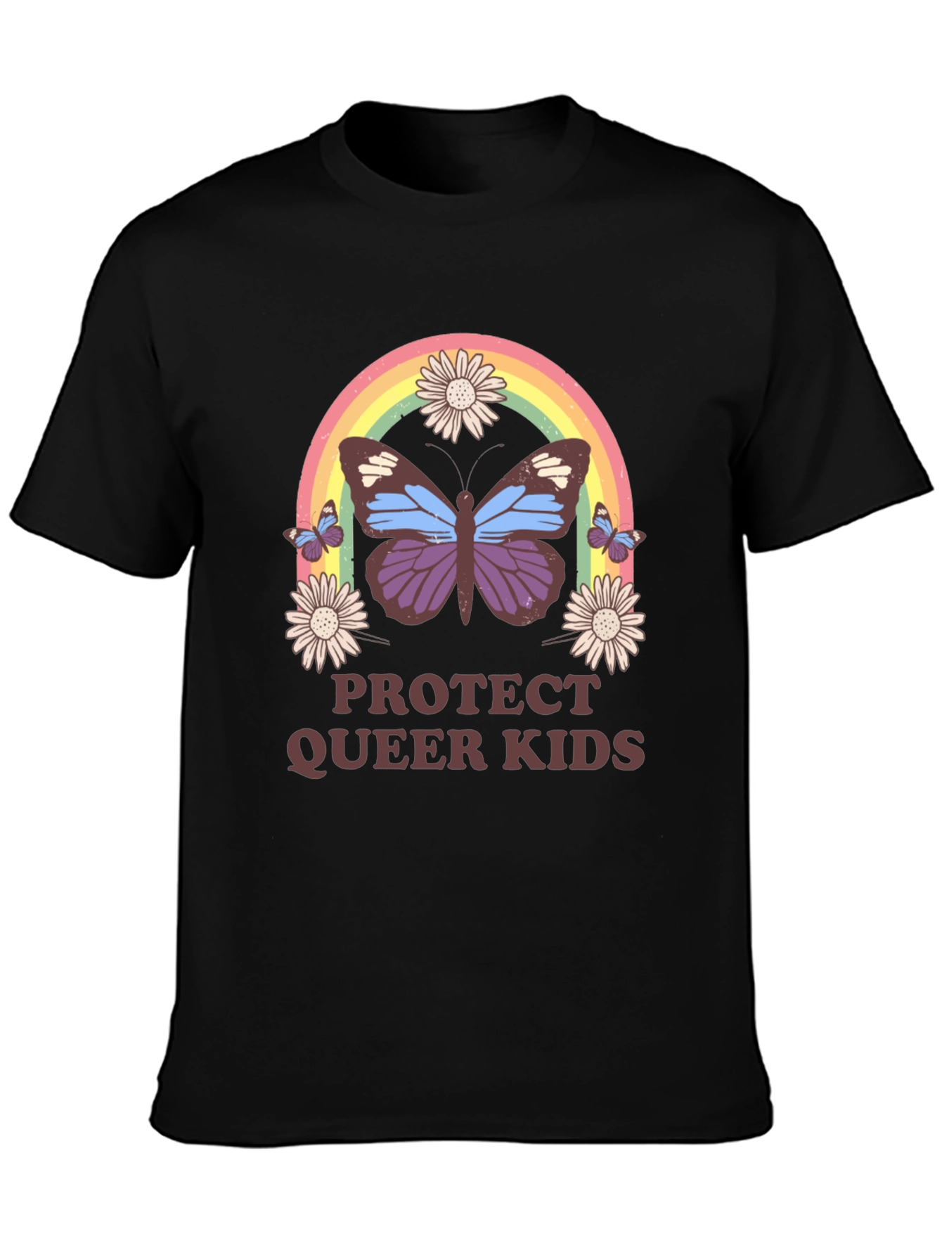 Protect Queer Kids Butterfly Rainbow T-Shirt