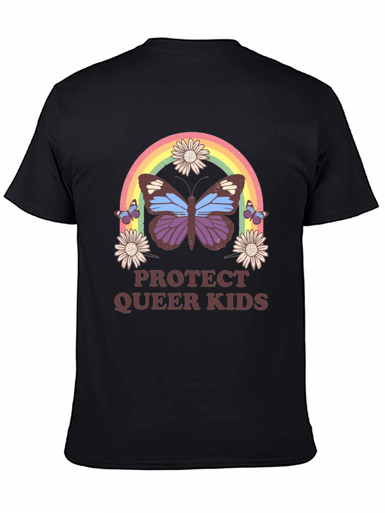 Protect Queer Kids Butterfly Rainbow T-Shirt