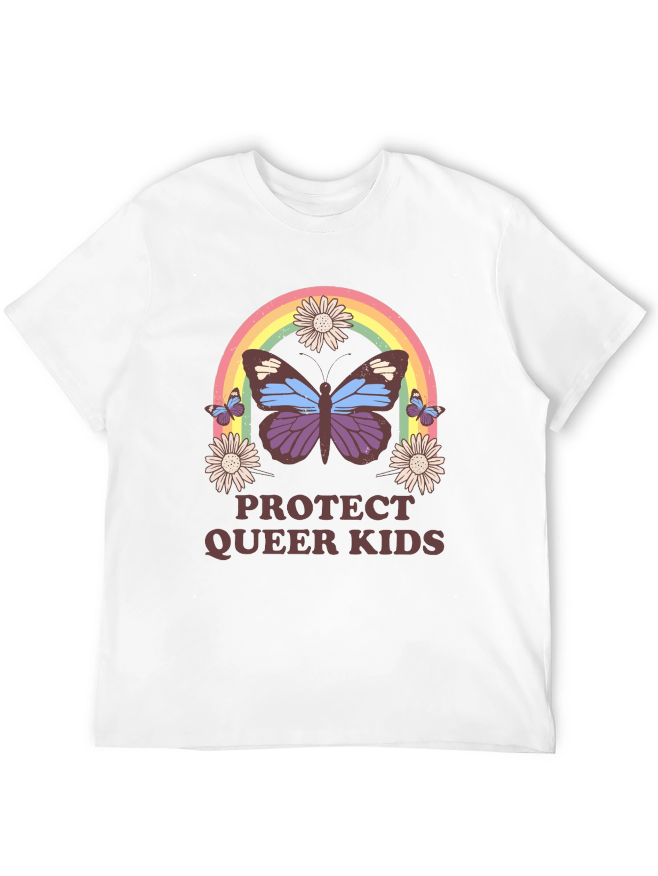 Protect Queer Kids Butterfly Rainbow T-Shirt