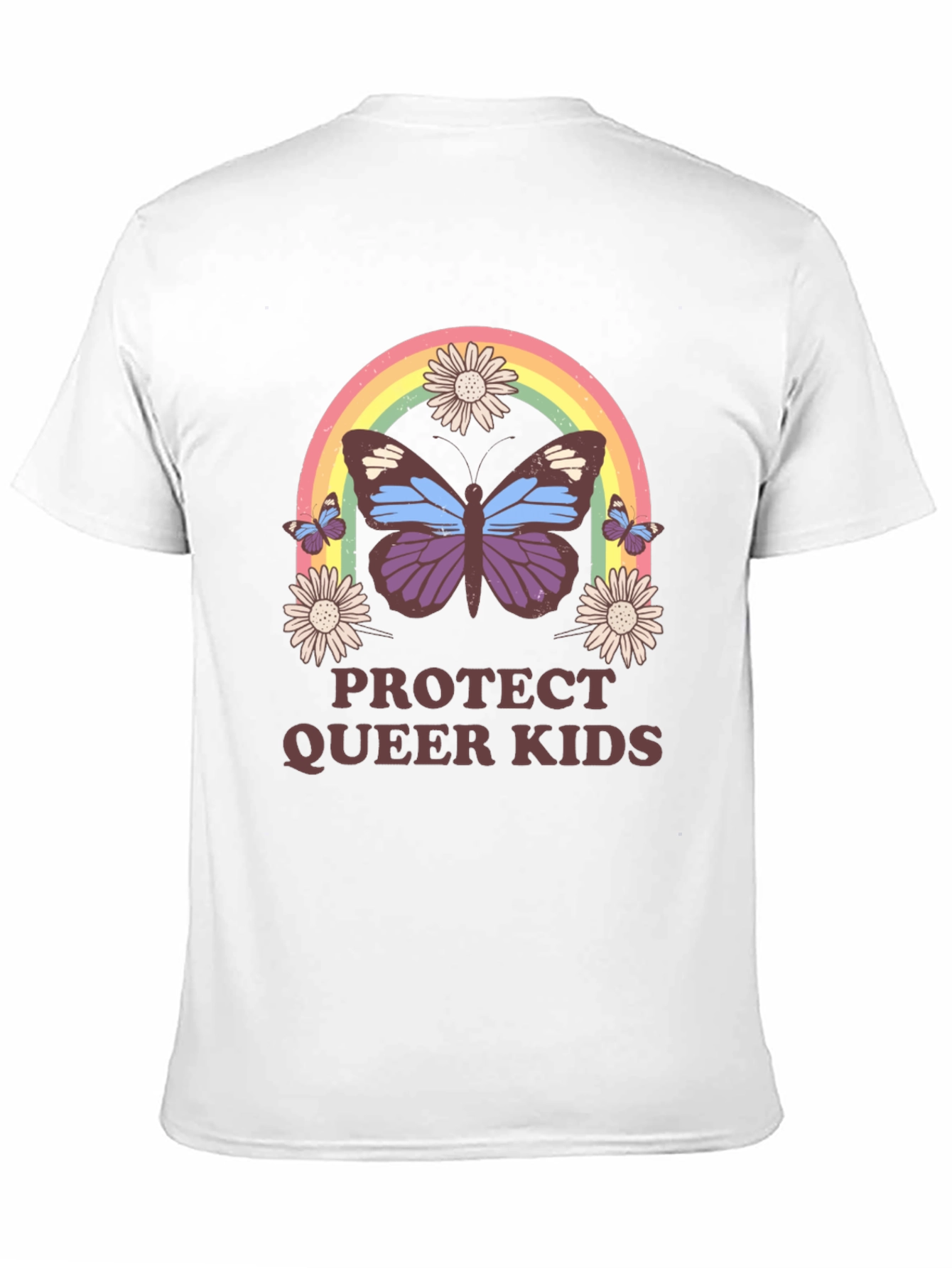 Protect Queer Kids Butterfly Rainbow T-Shirt