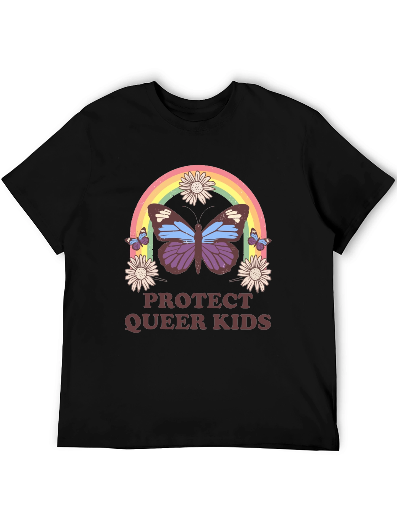 Protect Queer Kids Butterfly Rainbow T-Shirt