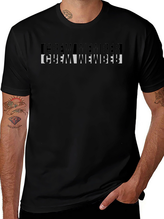 Crew Member Graphic Tee - Black Crew Neck T-Shirt