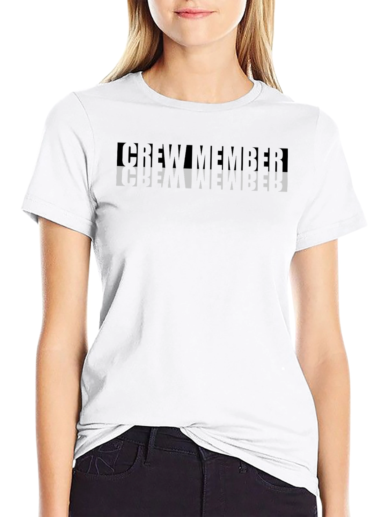 Crew Member Graphic Tee - Black Crew Neck T-Shirt