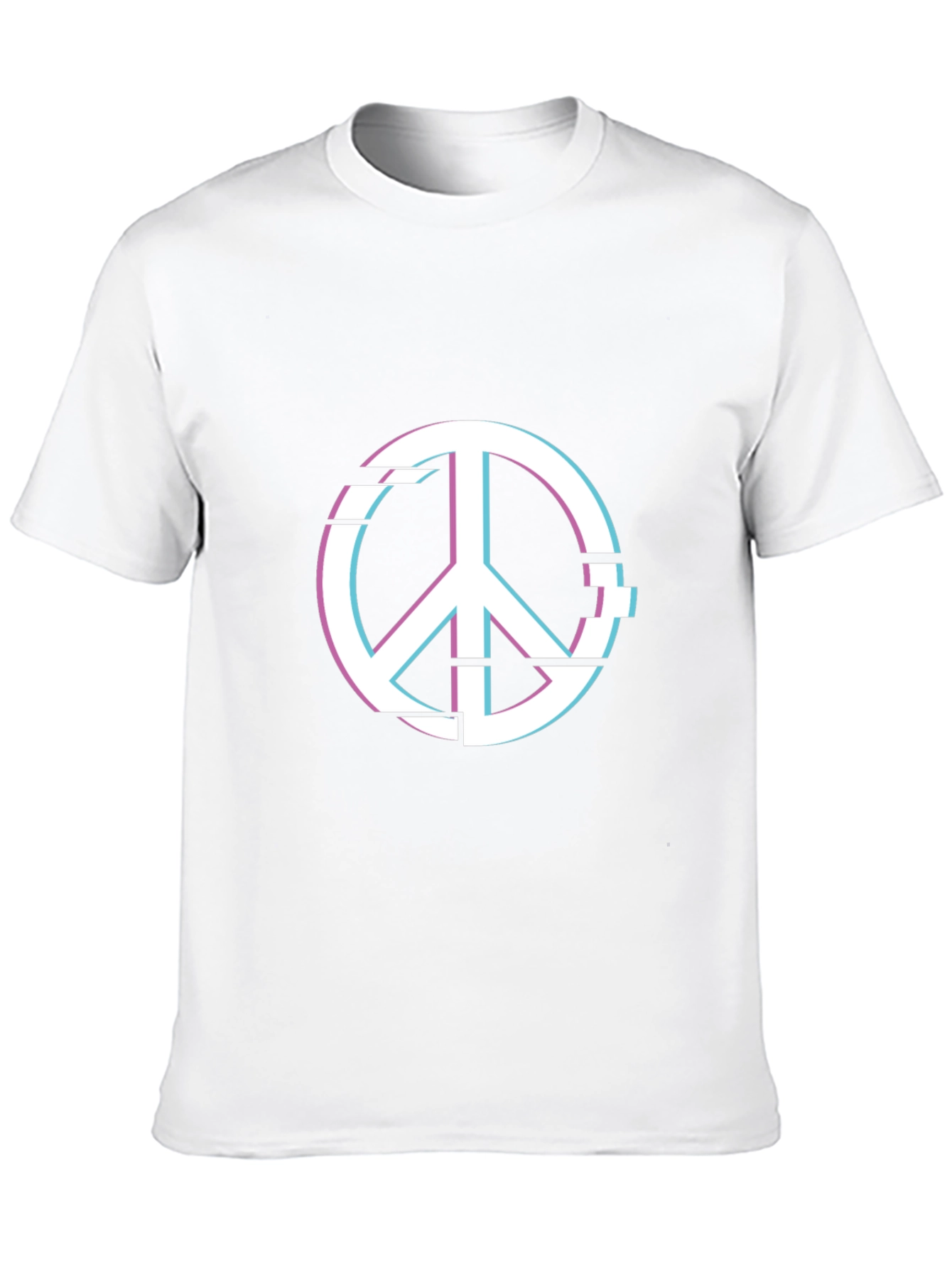 Peace Glitch Graphic Tee - Trendy Streetwear