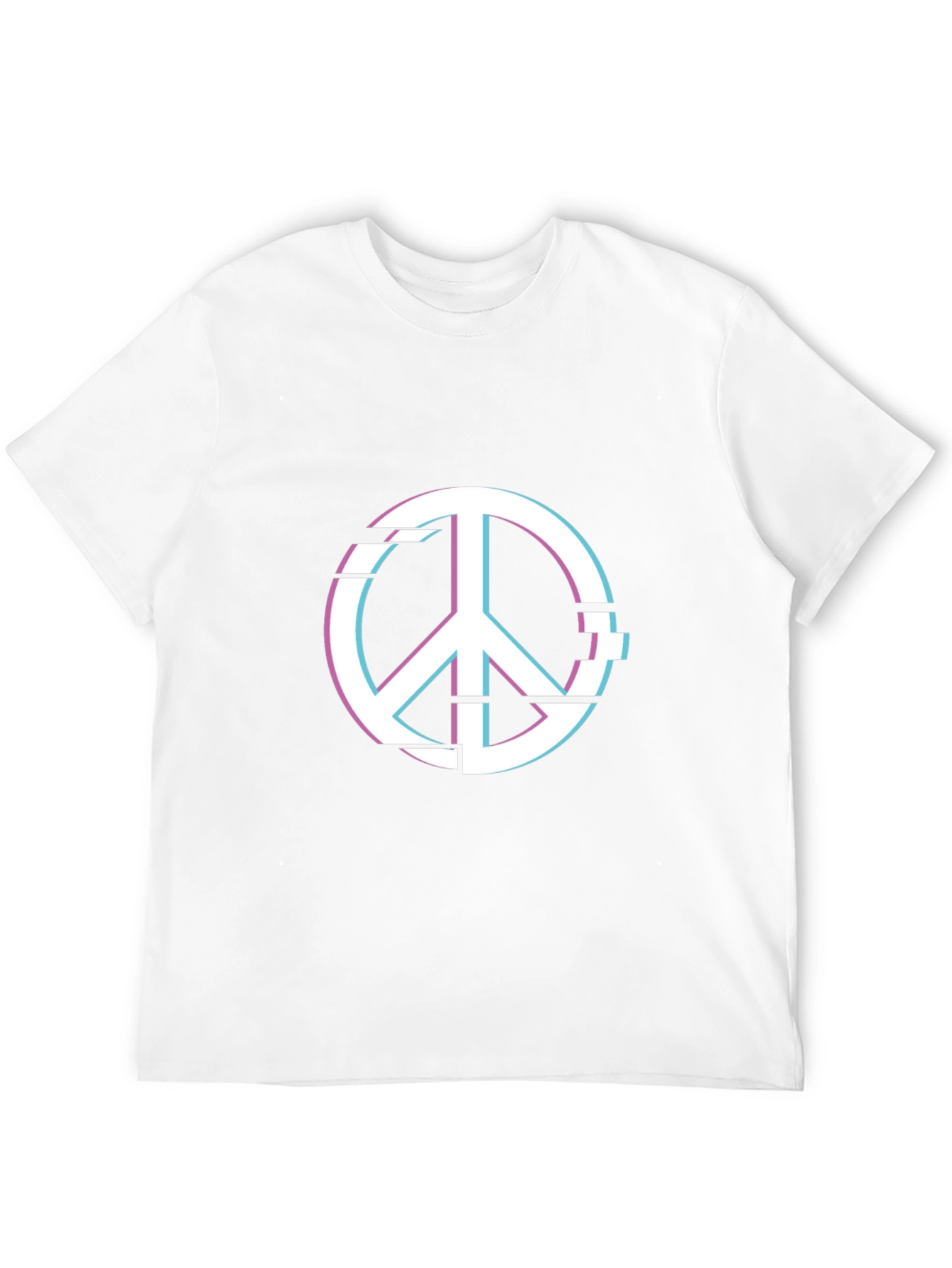 Peace Glitch Graphic Tee - Trendy Streetwear