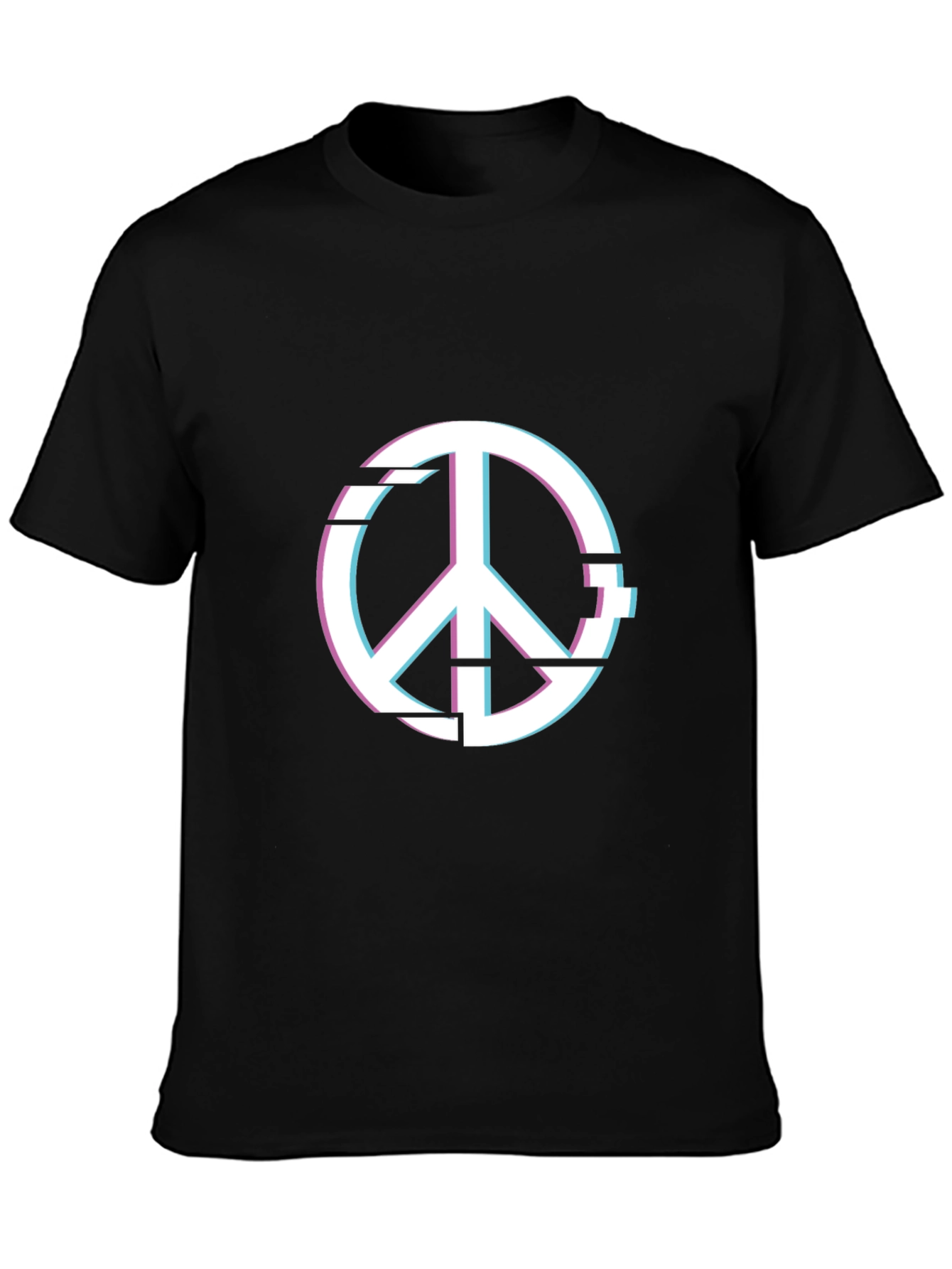Peace Glitch Graphic Tee - Trendy Streetwear