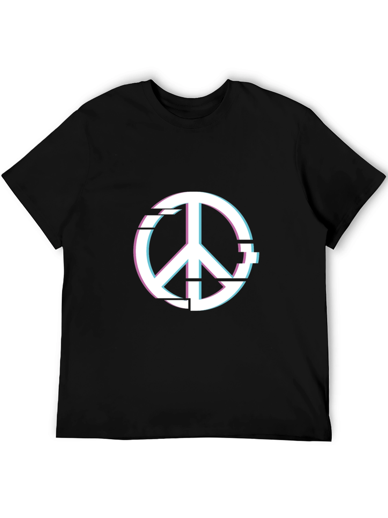 Peace Glitch Graphic Tee - Trendy Streetwear