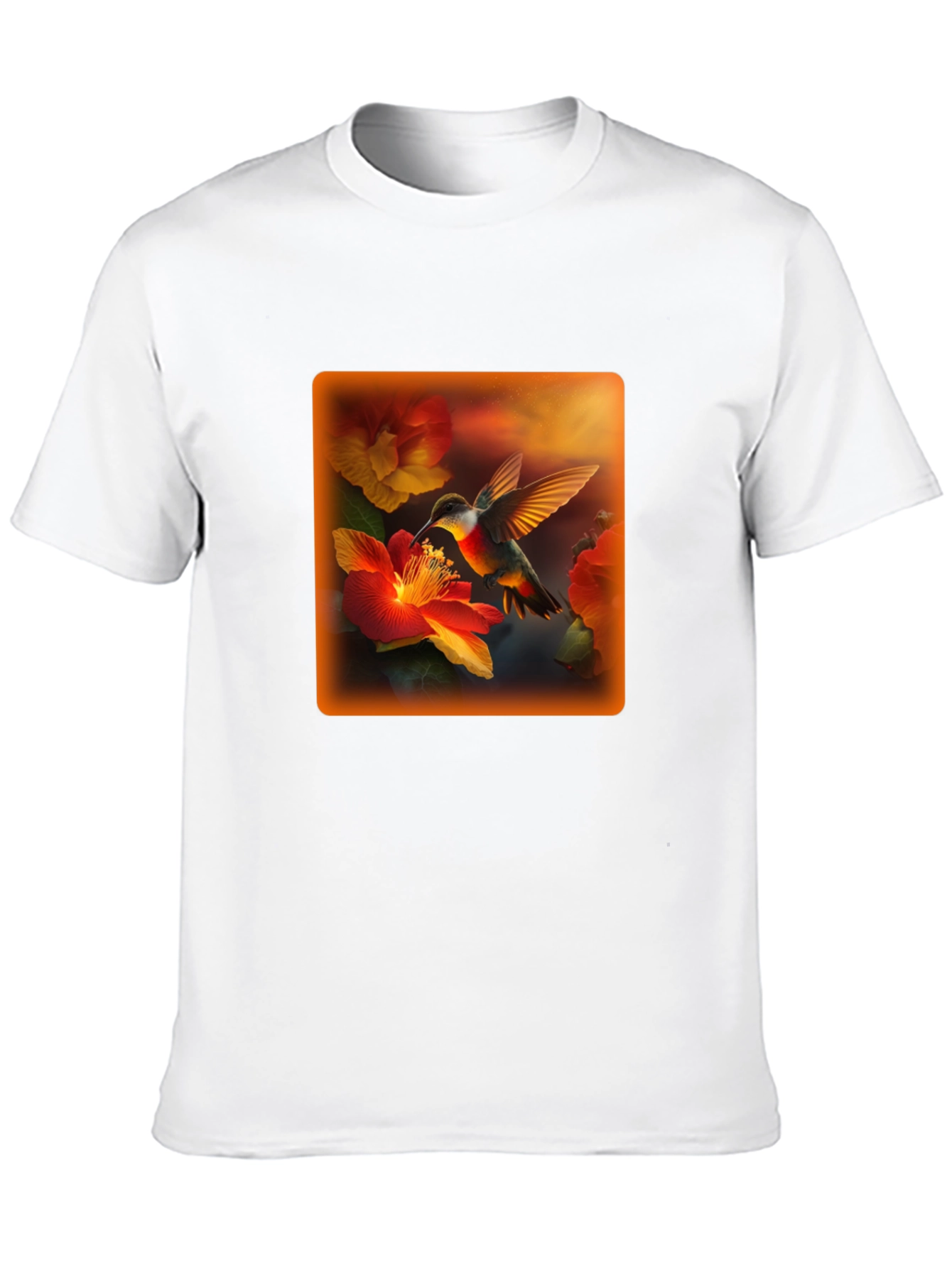 Hummingbird Floral Graphic Tee - Black