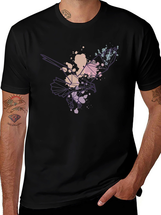 Abstract Eagle Mens Black T-Shirt