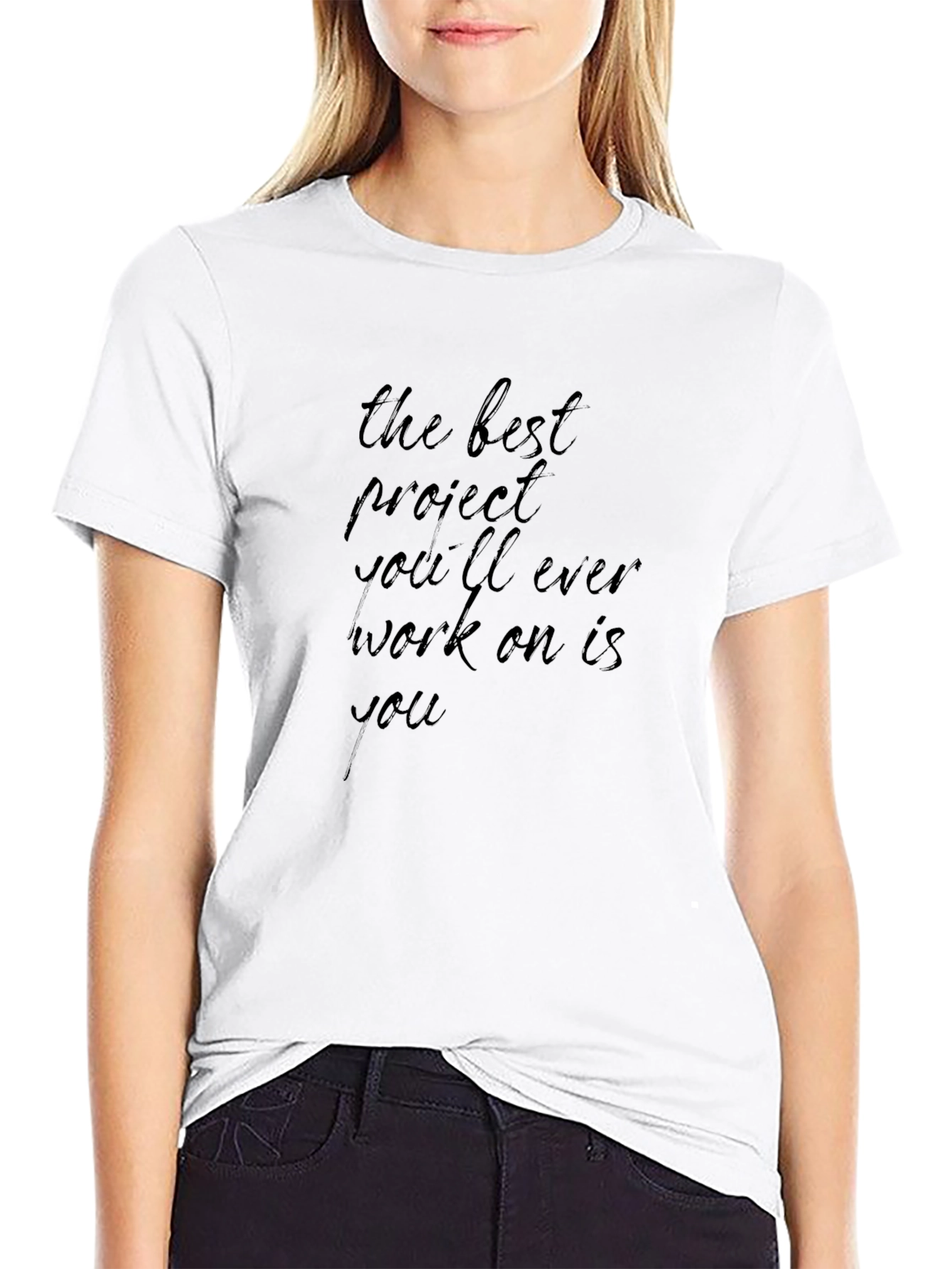Inspirational Black T-Shirt: The Best Project Is You